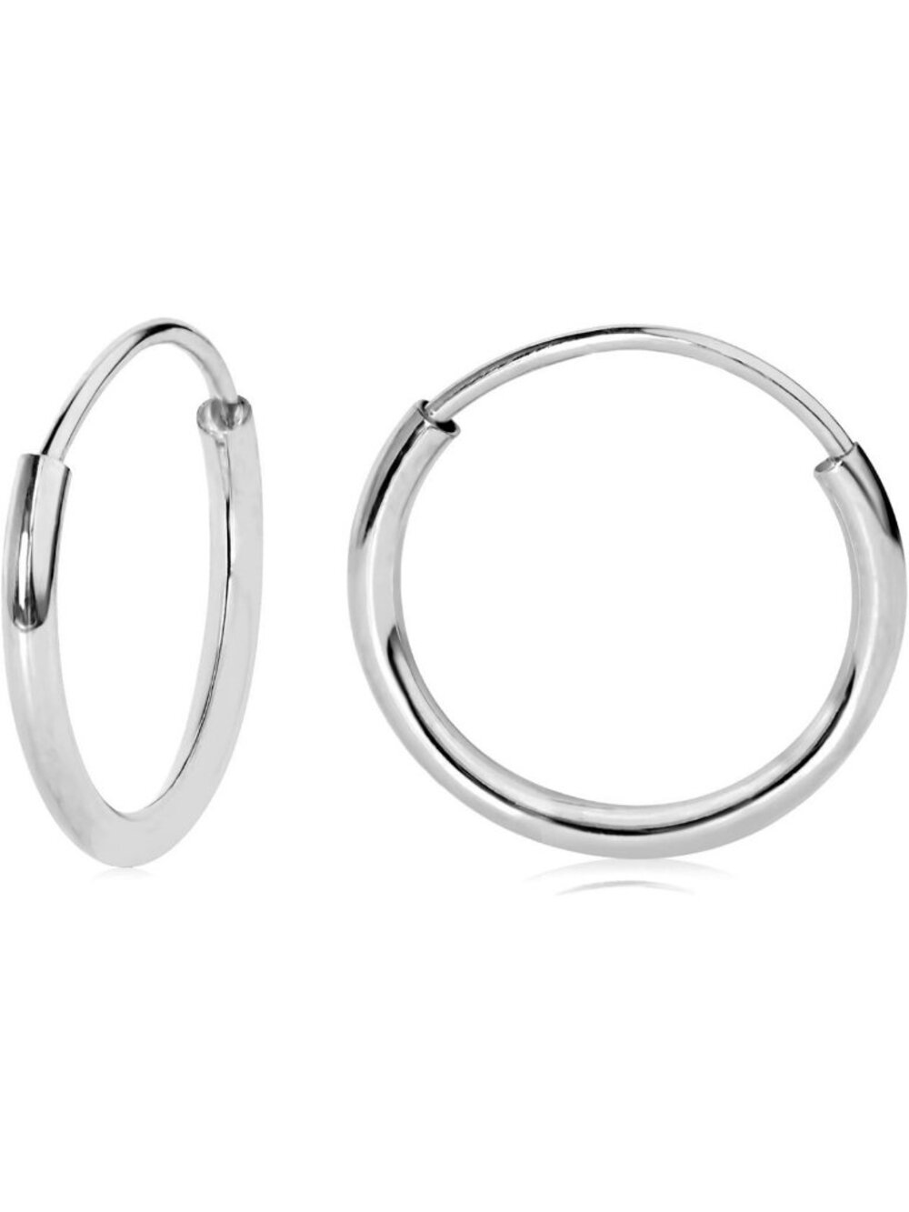 Lightweight 14k Gold Endless Hoop Earrings | Thin Gold Hoops for Cartilage